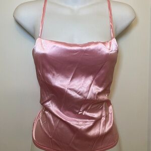 Baby Pink Lace up Corset Top Lace up Backless